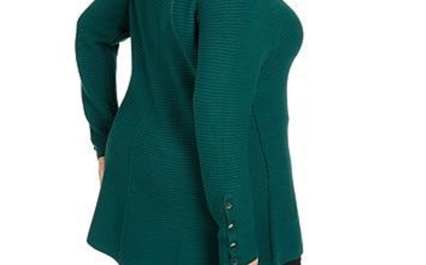 Suéter Alfani Feminino com Detalhe de Botão e Canelado Verde Tamanho X-G