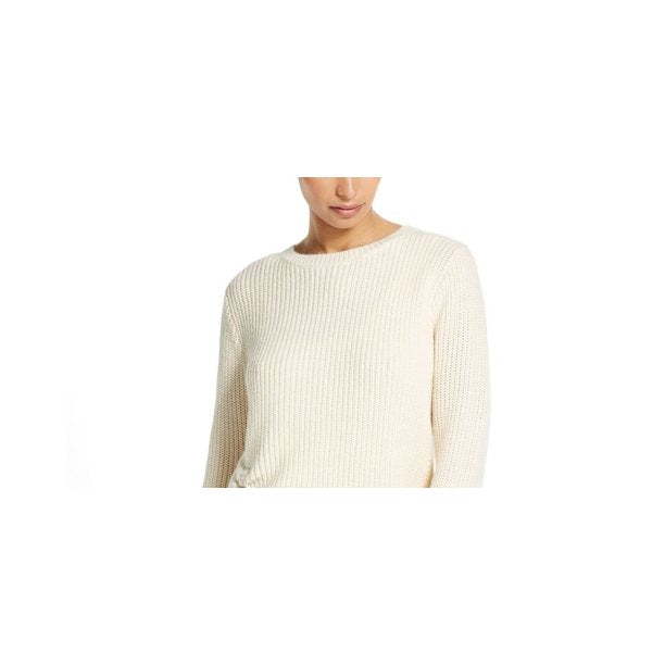 Suéter feminino vintage à prova de intempéries com manga balão e franzido, tamanho médio, branco