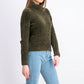 Suéter Hippie Rose Juniors de gola alta em chenille verde escuro, tamanho extrapequeno
