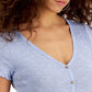 Crop Top Crave Fame Juniors' Lettuce-Edge Azul Tamanho X-G