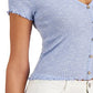 Crop Top Crave Fame Juniors' Lettuce-Edge Azul Tamanho X-G