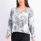 Blusa canelada tingida Crave Fame Juniors, preta, tamanho extragrande