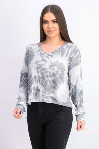 Blusa canelada tingida Crave Fame Juniors, preta, tamanho extragrande