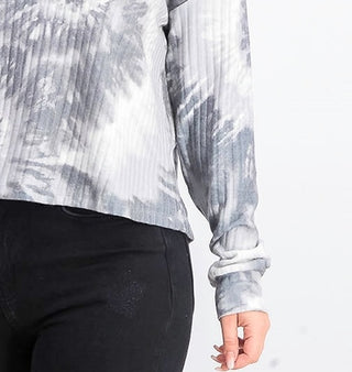 Blusa canelada tingida Crave Fame Juniors, preta, tamanho extragrande