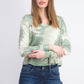 Blusa canelada aconchegante com estampa tie-dye Crave Fame Juniors, verde, tamanho extragrande