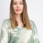 Blusa canelada aconchegante com estampa tie-dye Crave Fame Juniors, verde, tamanho extragrande