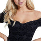 Vestido Guess Feminino Drea Off-The-Shoulder Azul Tamanho Médio