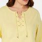 Tommy Hilfiger Plus Size Algodão Com Cadarço Top Feminino Dourado Tamanho 1X