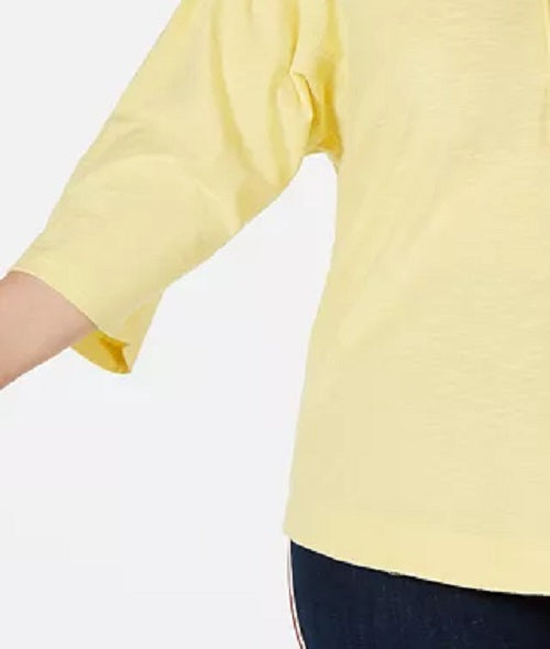 Tommy Hilfiger Plus Size Algodão Com Cadarço Top Feminino Dourado Tamanho 1X