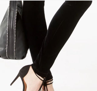 Calça skinny de veludo feminina INC International Concepts, preta, tamanho 0