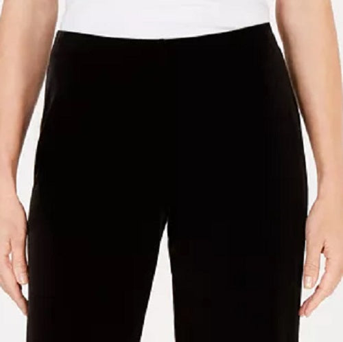 Calça feminina Alfani de veludo com perna larga, preta, tamanho X-S
