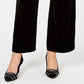 Calça feminina Alfani de veludo com perna larga, preta, tamanho X-S
