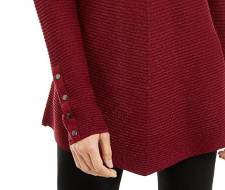 Suéter feminino metálico Alfani, vinho, tamanho médio