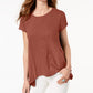 Camiseta feminina estilo lenço marrom tamanho médio