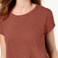 Camiseta feminina estilo lenço marrom tamanho médio