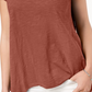 Camiseta feminina estilo lenço marrom tamanho médio