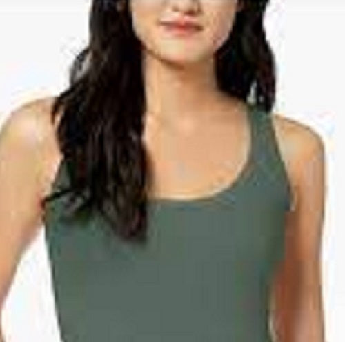 Blusa regata feminina Maison Jules com decote redondo, verde, tamanho grande