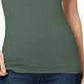Blusa regata feminina Maison Jules com decote redondo, verde, tamanho grande