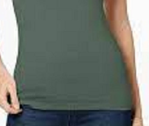 Blusa regata feminina Maison Jules com decote redondo, verde, tamanho grande