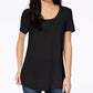 Camiseta feminina Maison Jules com decote redondo, preta, tamanho pequeno