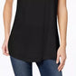Camiseta feminina Maison Jules com decote redondo, preta, tamanho pequeno