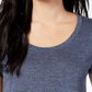Camiseta feminina Maison Jules com decote redondo, azul-escuro, tamanho pequeno