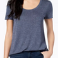 Camiseta feminina Maison Jules com decote redondo, azul escuro, tamanho extra pequeno