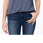 Camiseta feminina Maison Jules com decote redondo, azul escuro, tamanho extra pequeno