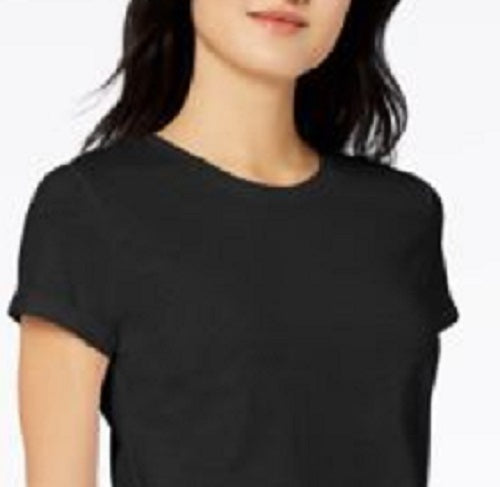 Camiseta feminina Maison Jules High-Low preta tamanho grande