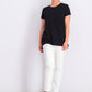Camiseta feminina alta e baixa Maison Jules, preta, tamanho XXG