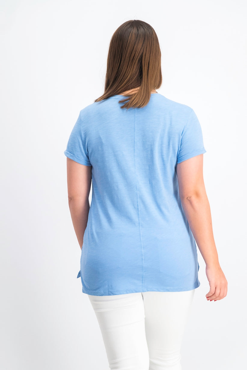 Camiseta feminina Maison Jules, azul, tamanho grande