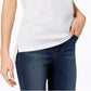 Camiseta feminina alta e baixa Maison Jules, branca, tamanho XX-G