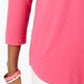 Blusa feminina Charter Club manga 3/4 rosa escuro tamanho pequeno
