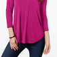 Blusa feminina Charter Club manga 3/4 rosa escuro tamanho extra pequeno
