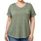 Camiseta feminina Burnout Style &amp; Co, verde, tamanho extra pequeno