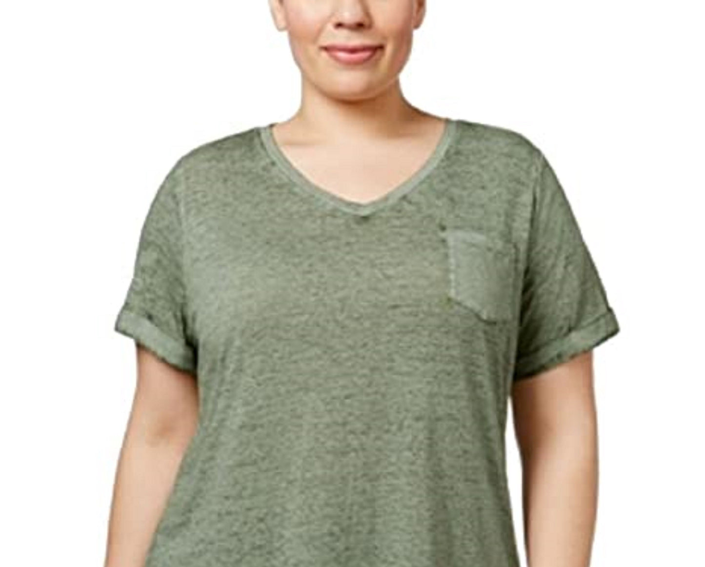 Camiseta feminina Burnout Style &amp; Co, verde, tamanho extra pequeno