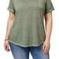 Camiseta feminina Burnout Style &amp; Co, verde, tamanho extra pequeno