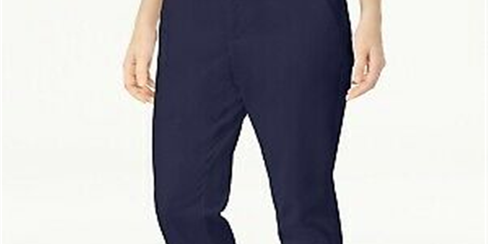 Calça feminina slim Maison Jules, azul-marinho, tamanho 10