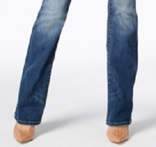 Calça jeans feminina INC International Concepts Essentials com 5 bolsos e corte bootcut, azul, tamanho 4