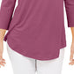 JM Collection Blusa feminina com ombros descobertos, roxa, tamanho extragrande