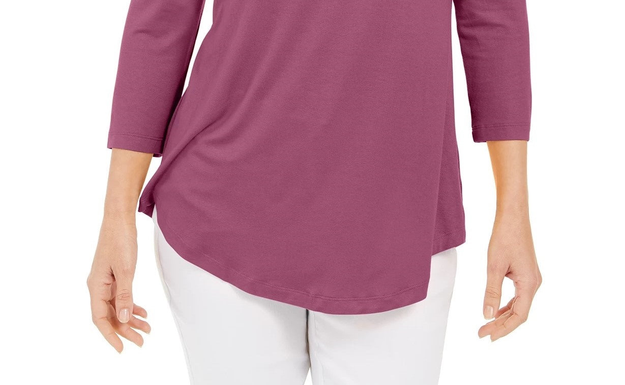 JM Collection Blusa feminina com ombros descobertos, roxa, tamanho extragrande