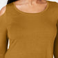 JM Women's Collection Top de Ombro Frio Dourado Tamanho Médio