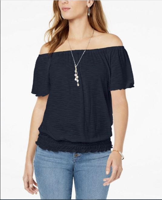 Top conversível tomara que caia feminino Style &amp; Co, preto, tamanho extragrande