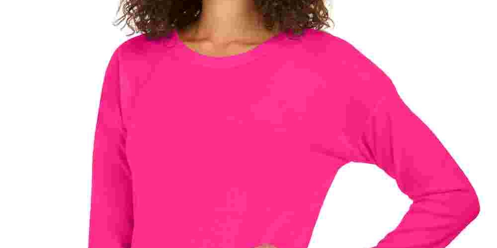 Camiseta esportiva feminina mesclada Ideology, rosa, tamanho grande