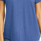 Camiseta feminina de algodão com recorte Charter Club, azul, tamanho médio