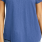 Camiseta feminina de algodão com recorte Charter Club, azul, tamanho pequeno