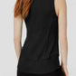 Blusa feminina Bar III com decote em V e acabamento canelado em camadas, preta, tamanho X-S