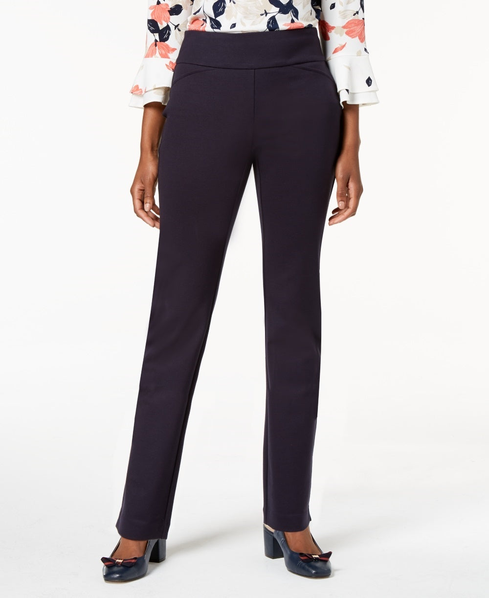Calça Ponte Feminina Cambridge Pull-On Charter Club Azul Brilhante Tamanho 8
