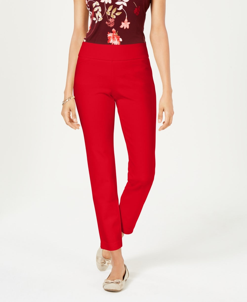 Calça Ponte Feminina Cambridge Pull On Charter Club Vermelha Tamanho 10