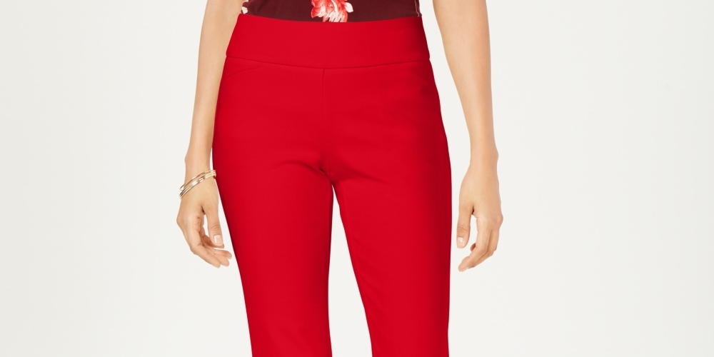 Calça Ponte Feminina Cambridge Pull On Charter Club Vermelha Tamanho 10
